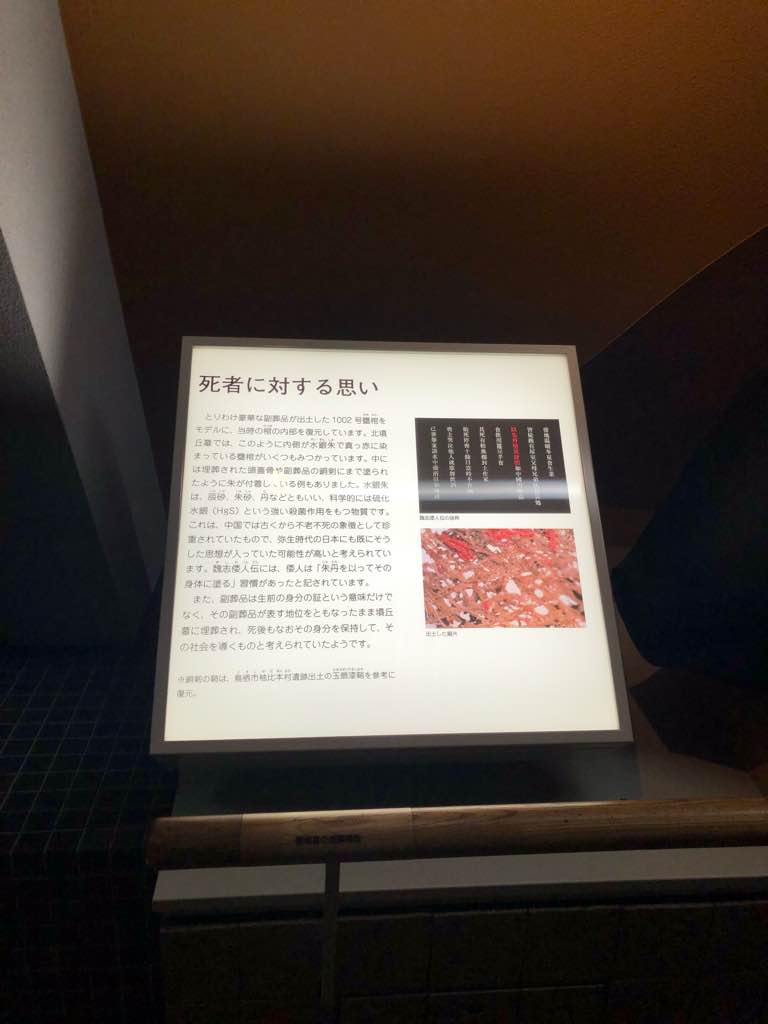北墳丘墓 - 銅剣がたくさん出土した北墳丘墓
当然、高い位にいた方々のお墓が集まったところです。

一つ一つとても勉強になりました。
墳丘墓と北内郭の主祭殿を結ぶ軸などなど興味は尽きません。　

まだ… - photo 3